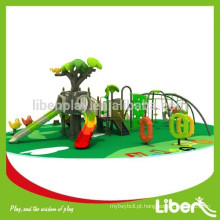Padrões europeus Crianças de luxo pré-escolar Playground ao ar livre com quadro de escalada e Slide